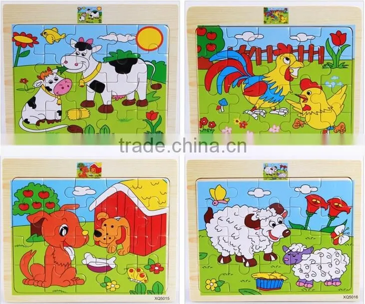 20 Styles Wooden Jigsaw Puzzles With Animals Pattern Toys For Children