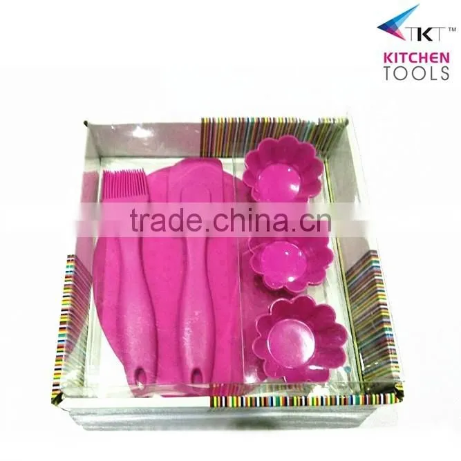 Wholesale Colorful Silicone Baking Accessories ,Kids Baking Set,Cake Baking Utensil