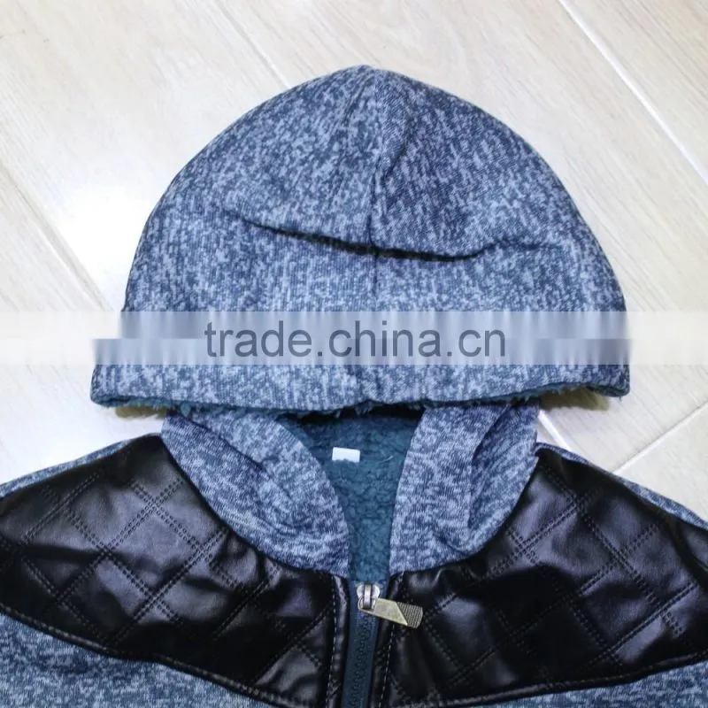 2017 Stock Lot AB yarn fashion hooded kid tracksuit