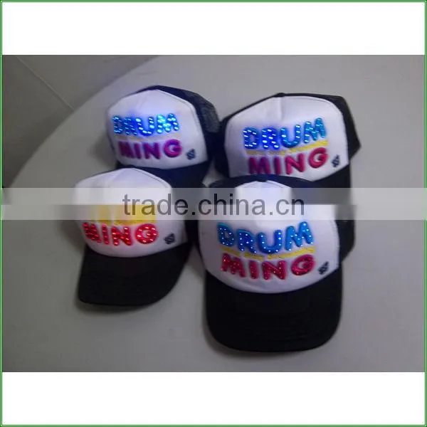 camouflage led cap solar led light cap with 3D embroidery
