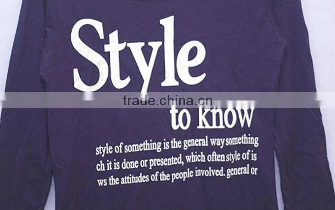 2012new fashion 100%cotton o-neck long sleeve women t shirt