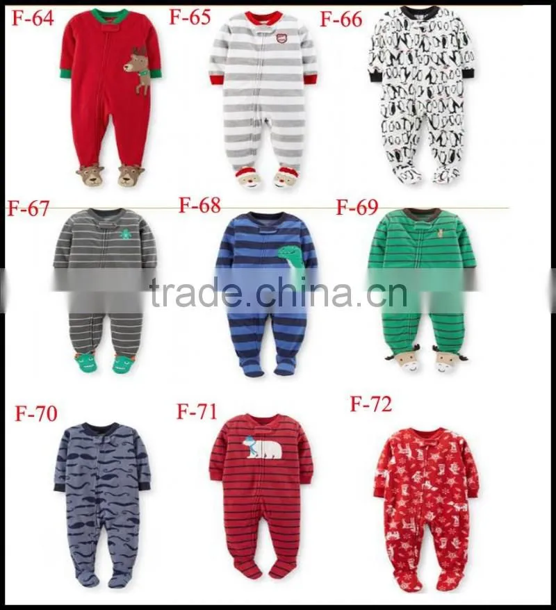 TinaLuLing 100% cotton Unisex Red Winter One piece Sleepwear Kids Footed Pajamas