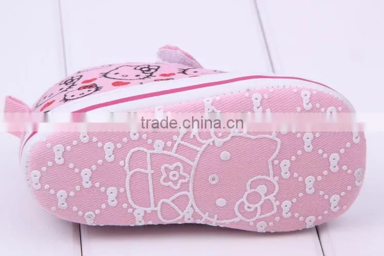 2014 wholesale baby shoes girls gray hello kitty infant shoe girls cavans kitty shoes
