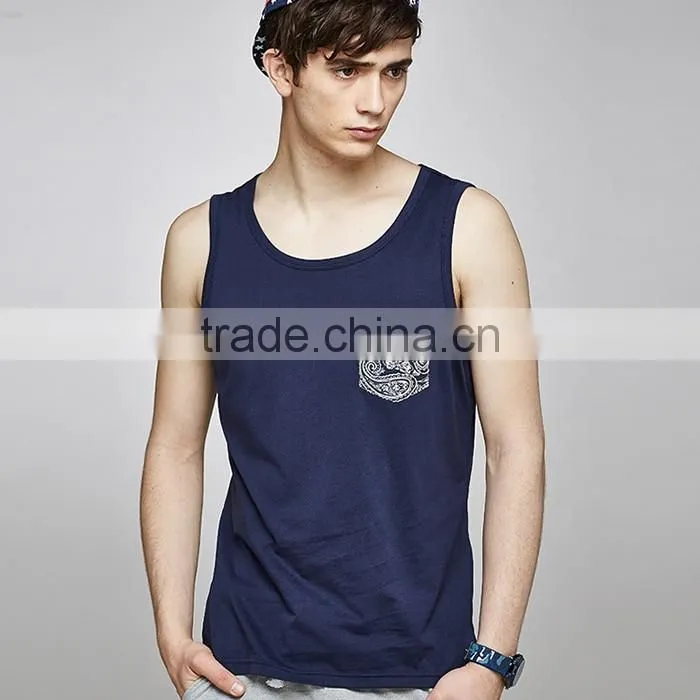 Custom casual embroidery 100%cotton tank tops