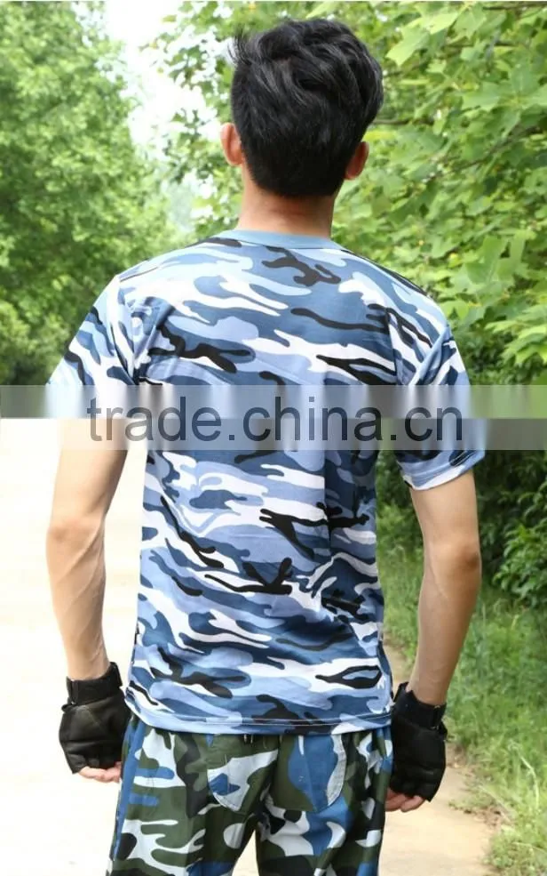 Wholesale Military Olive Green O Neck Army Used Camouflage T Shirt