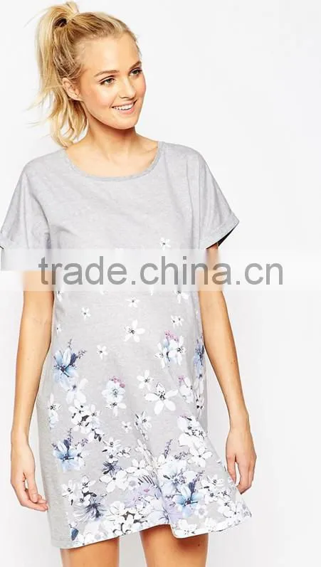 maternity oversized t-shirt nightie in floral print