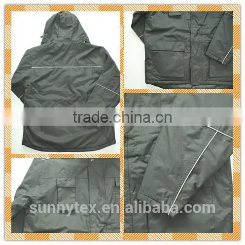 Workwear rainproof reflective piping men winter jackets