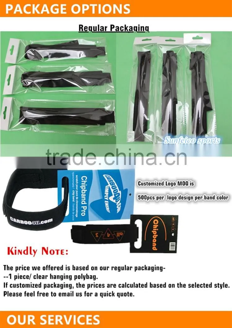 Neon Green Timing Chip Bands for Racing Athletes - Running Neoprene Hook and Look Strap Waterproofs - Ebay/Amozn Supplier
