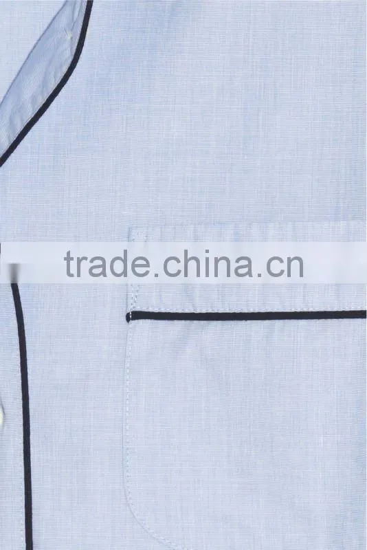 piped cotton pajama set