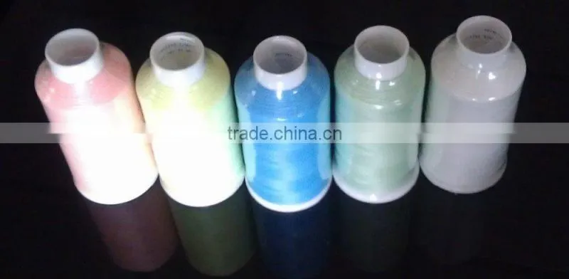 market popular glow thread/1000m/cone Glow In The Dark Embroidery Thread,glow thread,Luminous thread