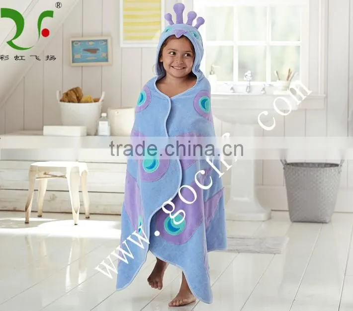 100% cotton kids hooded beach towels