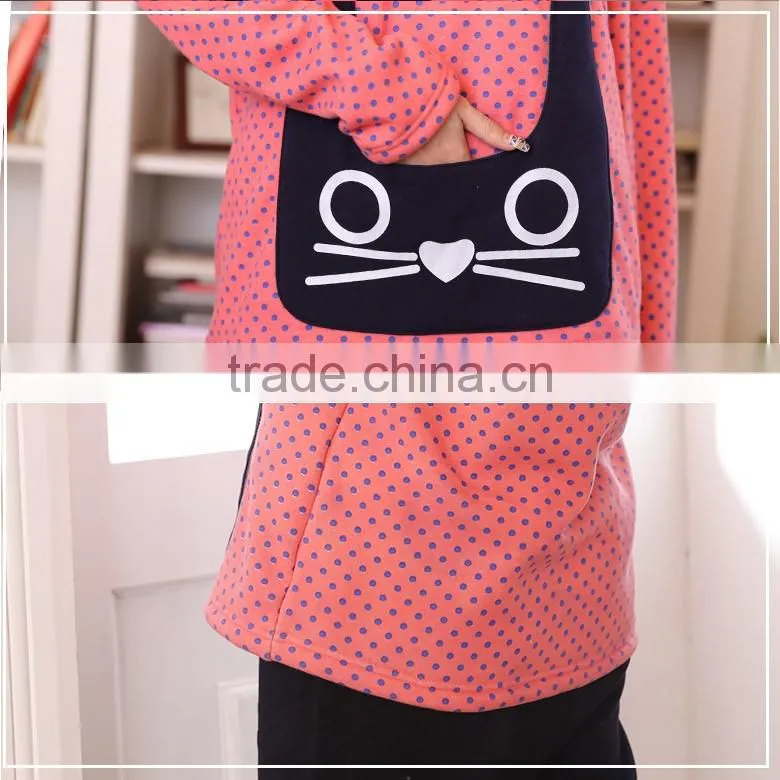 wholesale thick Maternity hungry cat whole black dots priented nightly AK092 OEM accepred