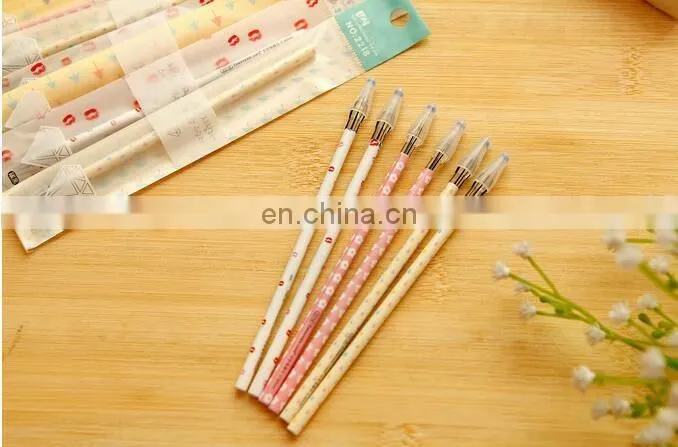 Creative Stationery Black Gel Pen Diamond Head Refills For 0.38mm Office Supplies flower printed gel pen refill