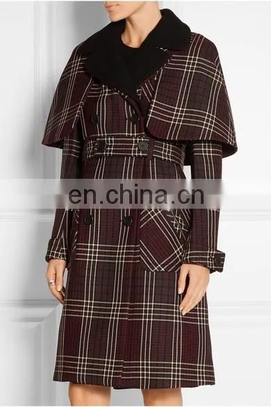 new fashion grid women coat ,fashion design long lady coat