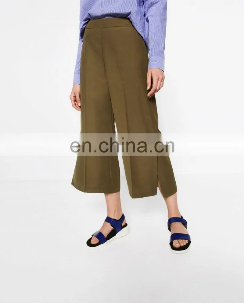 side open women chino pants