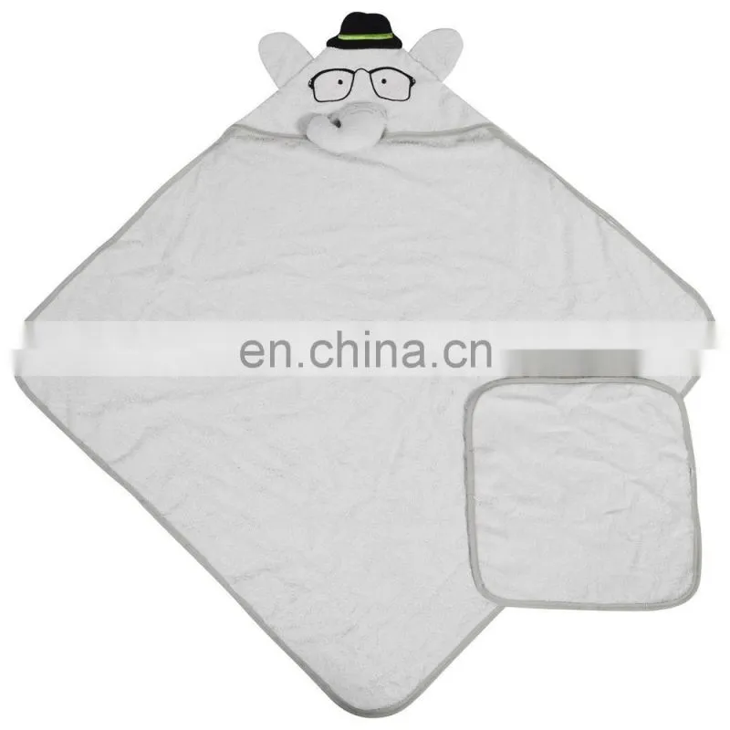 Cheap Beautiful Girl Pink Elephant 100% Cotton Baby Bath Bamboo Hooded Towel