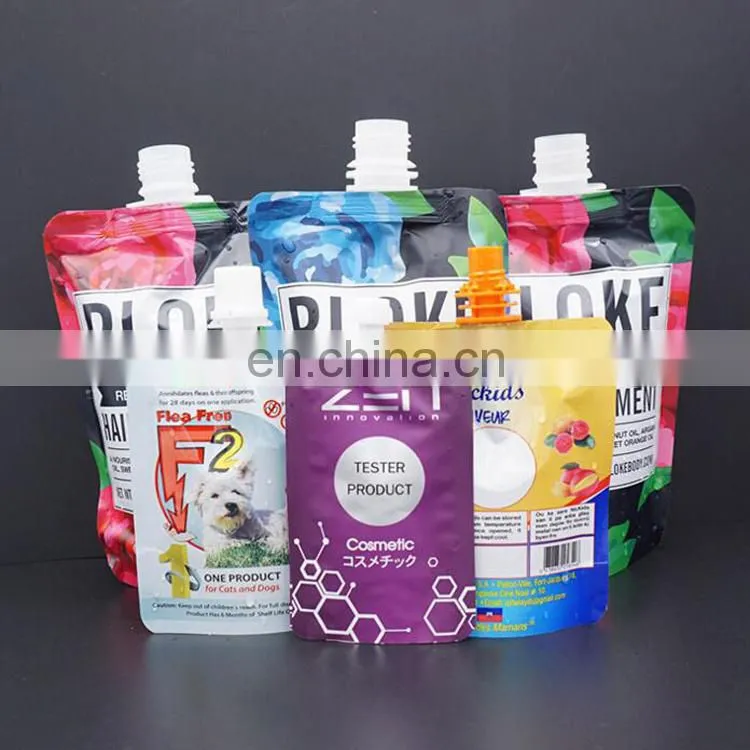 Biodegradable plastic bag clear drinks stand up spout pouch