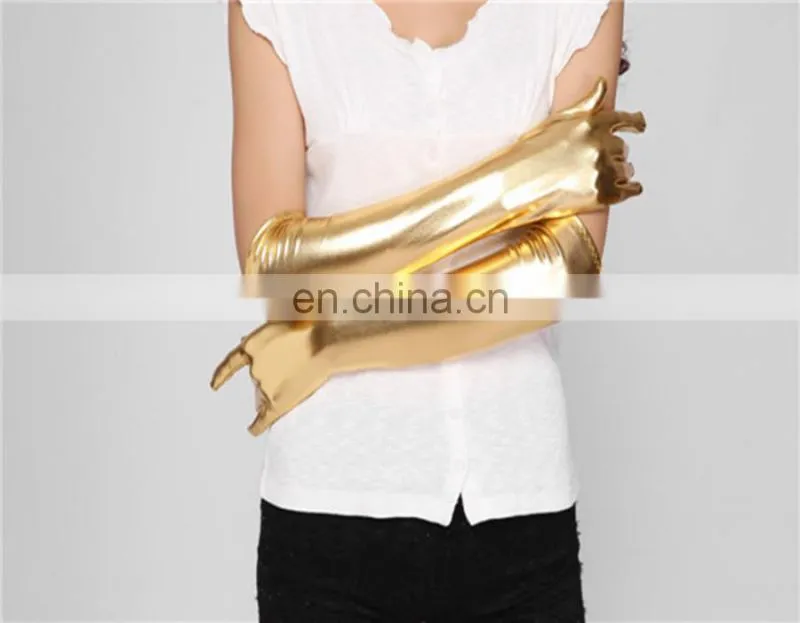 2015 Top New Fashionable Design Gloves Sexy Women Lingerie Glove Silver And Gold Available Erogenous Fancy Wet Look OPARE GLOVES