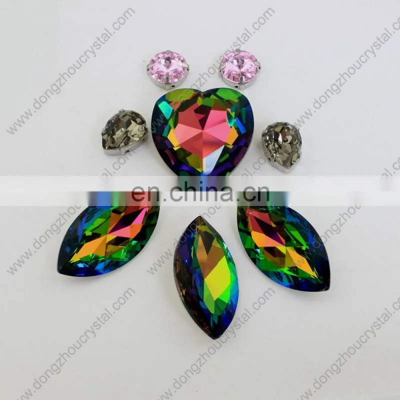 Pujiang dongzhou crystal 112# color navette crystal stone for garment