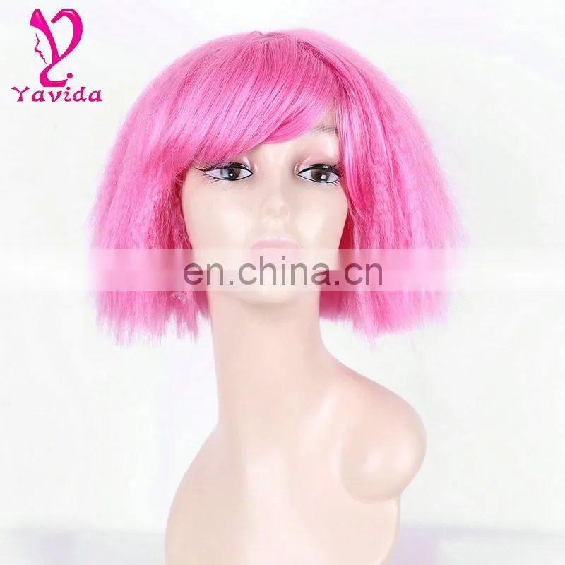 Wholesale highlights color afro kinky curly synthetic hair wig