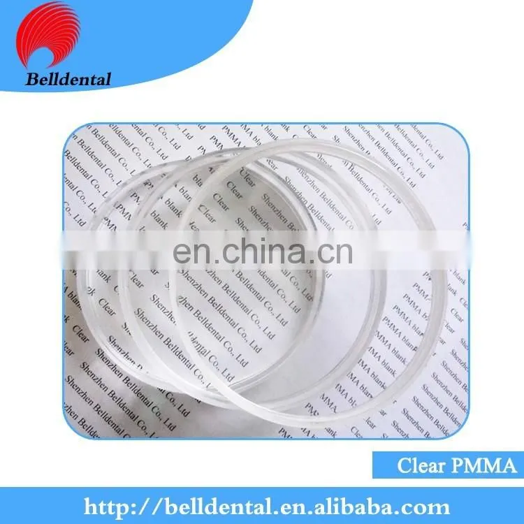 Dental lab Clear PMMA Milling Discs CAD CAM