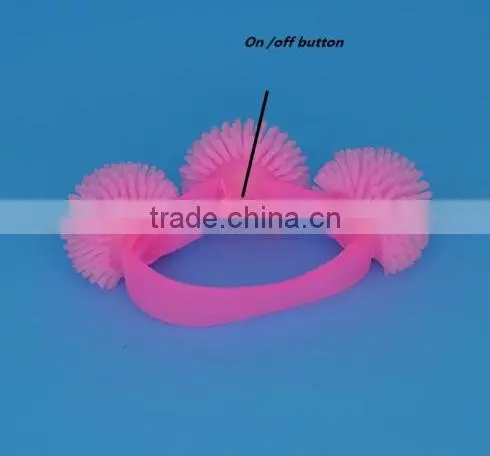 Wholesale LED Flashing Glow Fashion Party Jelly Ball Bracelet Bangle Wristband