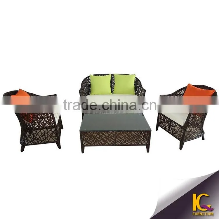 Wholesale wicker furnitrure in foshan outdoor patio sofa bed