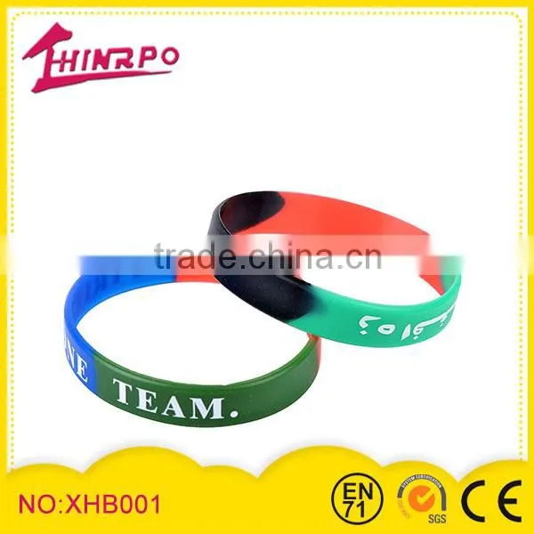 Custom logo Silicone wrist bands rubber bracelet printing debossed embossed