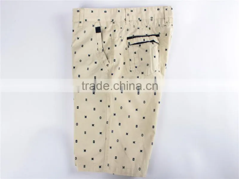 Mens cheap 100%cotton garment stocklot in China printed shorts