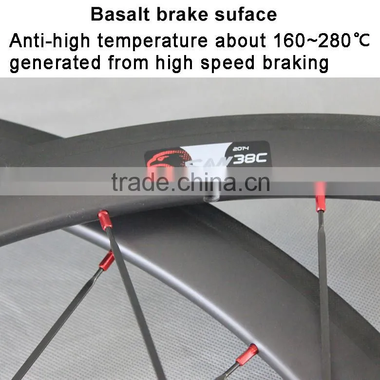 700C carbon wheels clincher road carbon rims 21mm width bicycle wheelset with titanium quick release 38C