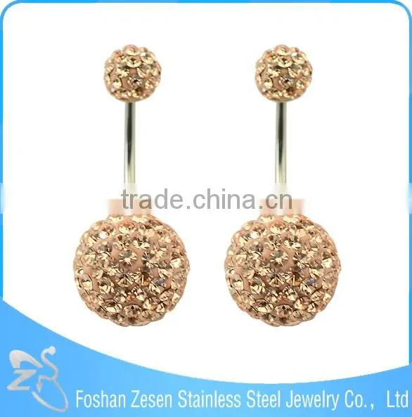 China factory medical steel aqua crystal ball beautiful navel piercing jewelry photo