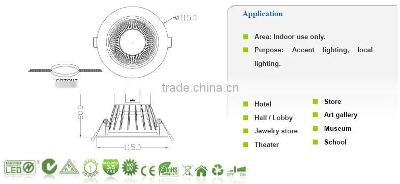 2014 new Heat-conductive plasticLED Downlights 11W, Nichia LED,