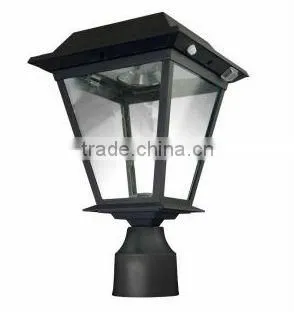 Wall/Deck/Post Mount Outdoor Black Motion Activated Solar Powered LED Lantern Head