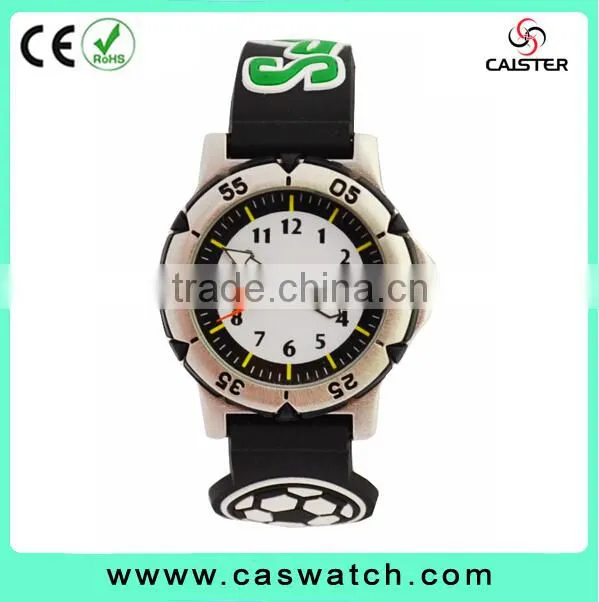 2015 top sale popular silicone football children watch customized cartoon sport kids watch
