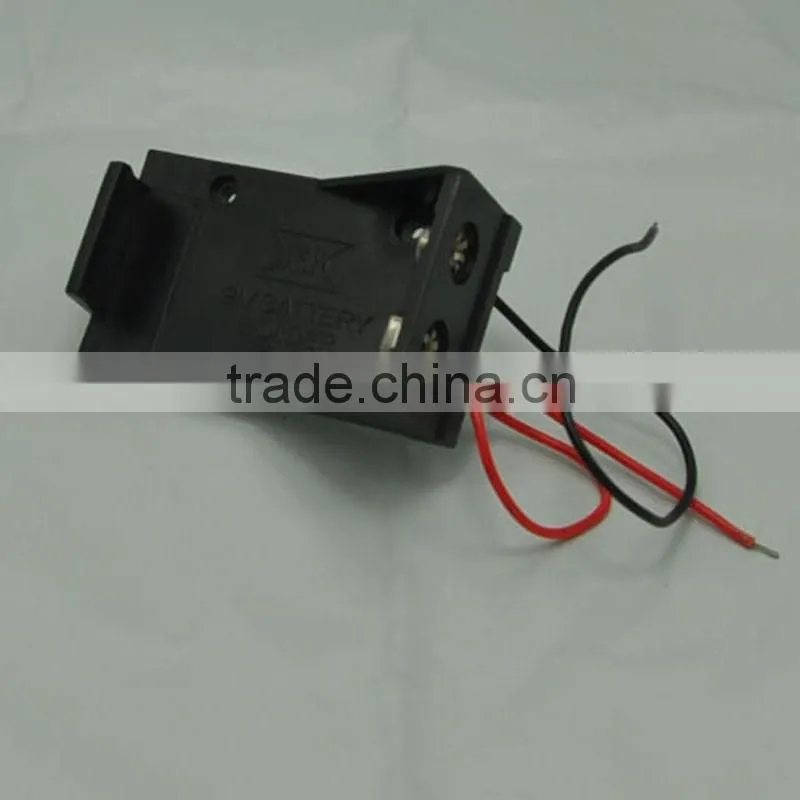 Battery holder for a 9V battery has 6 inch wires