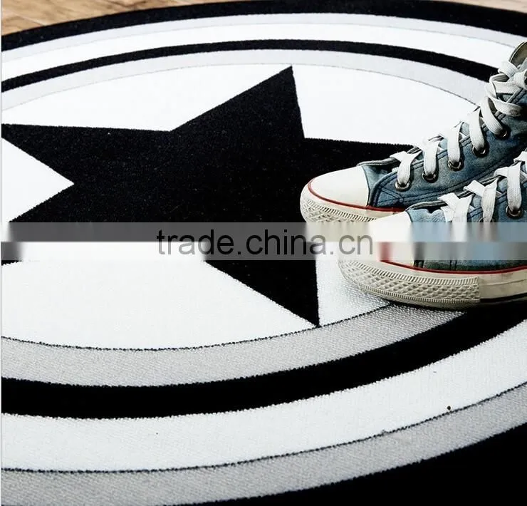 Round Captain America Shield Rug Loop pile Carpet Durable Eco-Friendly cDoor Floor Bath Mat Customize Size and Pattern