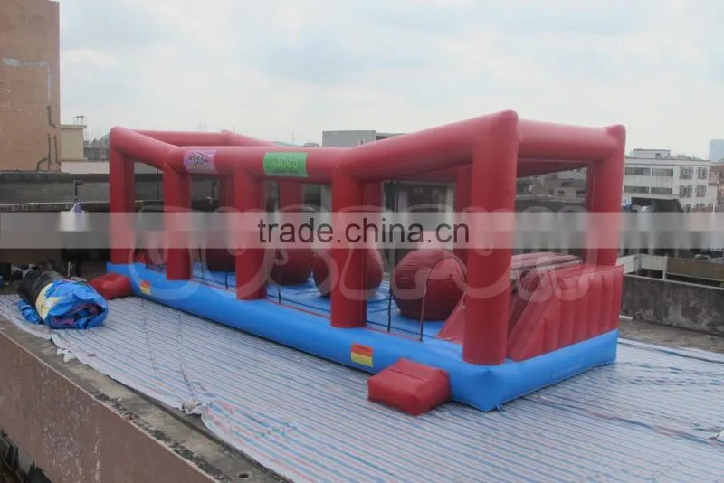 adult Inflatable wipeout obstacle course for sale/ inflatable big baller games