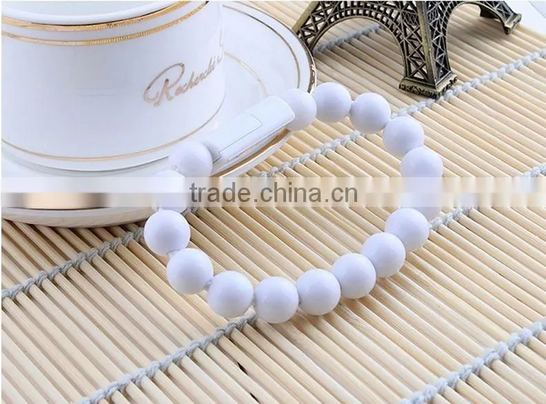 Factory wholesale Creative Bead Bracelet Cable Micro USB 2.0 Charging Data Cable For Samsung