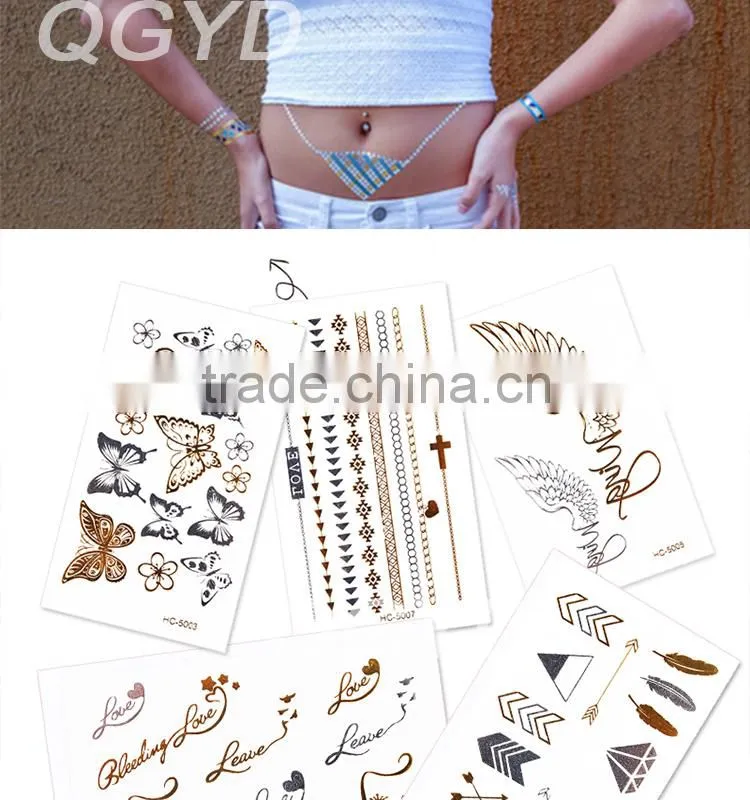 Flash Metallic Sticker Wholesaler Temporary Tattoo