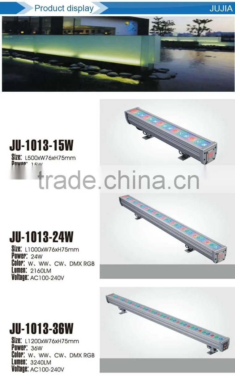 Good price!!!DMX512 RGB IP65 CE and ul listed 72*1W 72W linear led wall washer