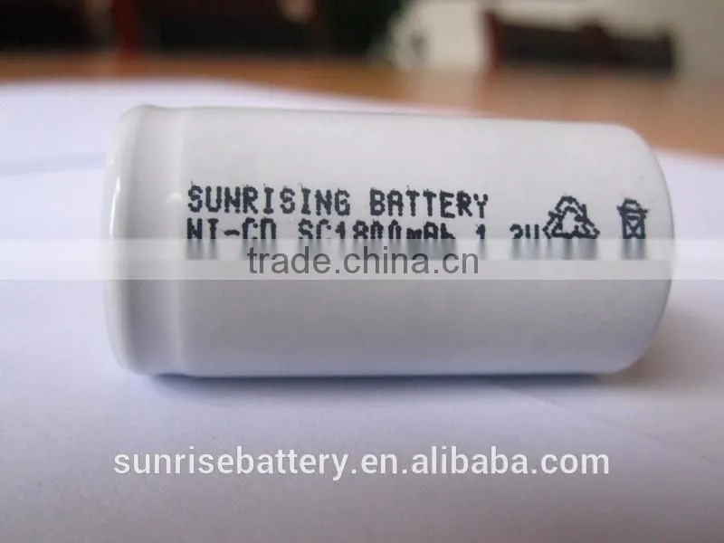 Ni-CD SC1800mAh 1.2V rechargeable battery for