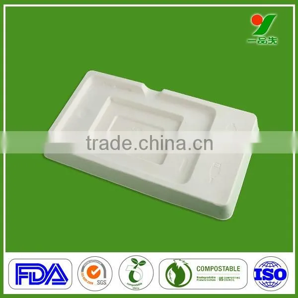 High Quality OEM 90days Biodegradable Chic Packing Sugarcane Bagasse Molded Pulp Electronic Component SD Card Packaging Tray