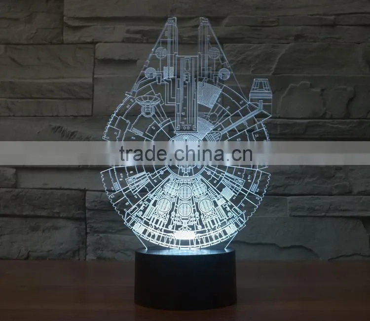 7 Color Changing Space Ship 3D Led Light