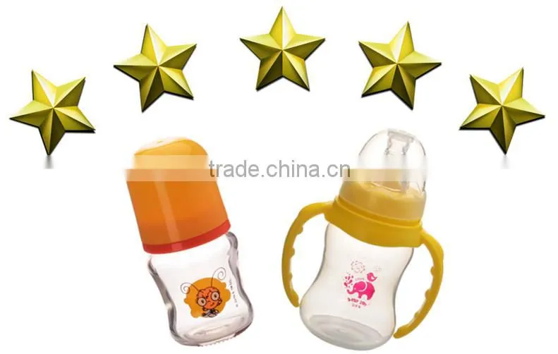 Funny baby feeder bottle color changing baby bottle with handle and straw
