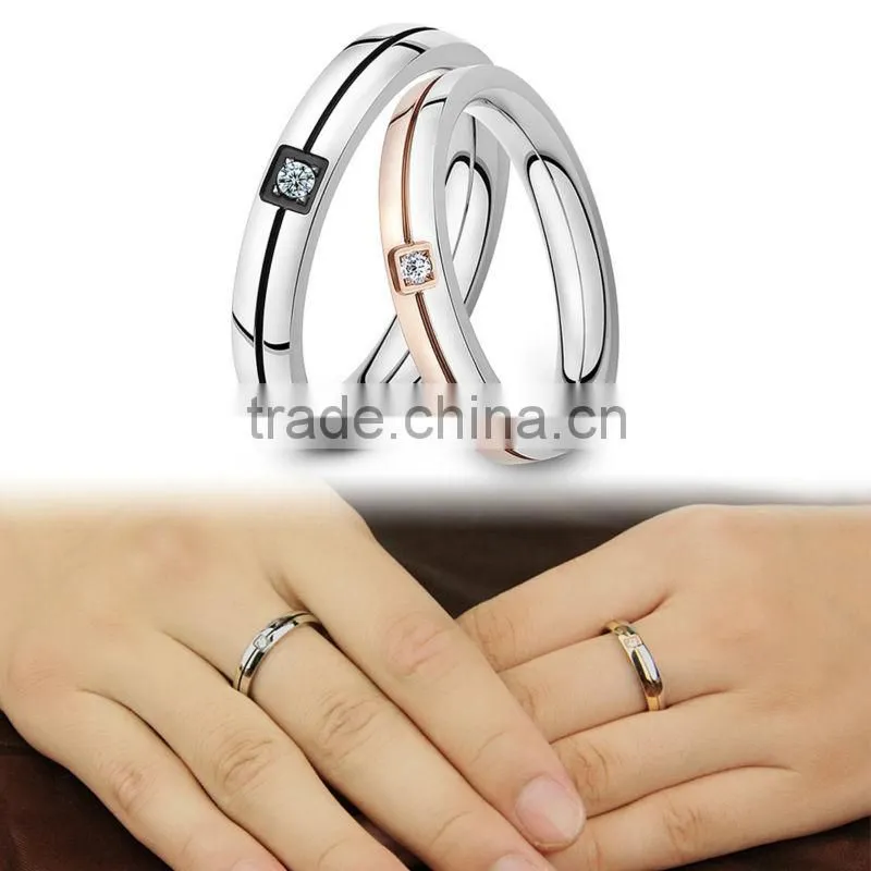 Couple Finger Rings Titanium Steel Simple Design Set Ring