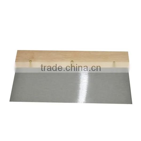 120mmSquare Scrapre with wooden handle, carbon steel normal polished blade