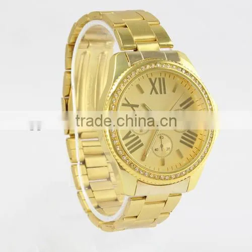 alloy metal waterproof classic fashion vogue IPG gold plated watch gold
