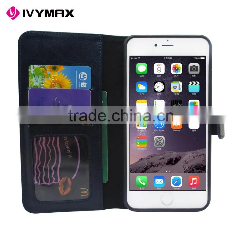 IVYMAX China Mobile Phone Accessories Flip Wallet PU Leather Magnetic Phone Case Cover For Apple Iphone 6 Case