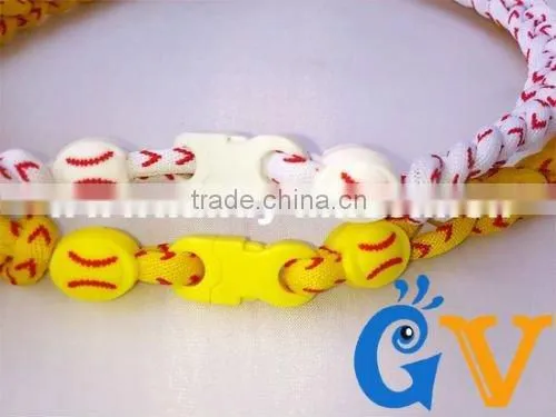 Baseball necklace,braided rope necklace for baseball,necklaces that baseball players wear