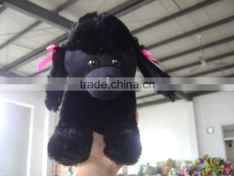 30cm promotional customzied stuffed pink plush poodle animal shape handbag toy with handgrip